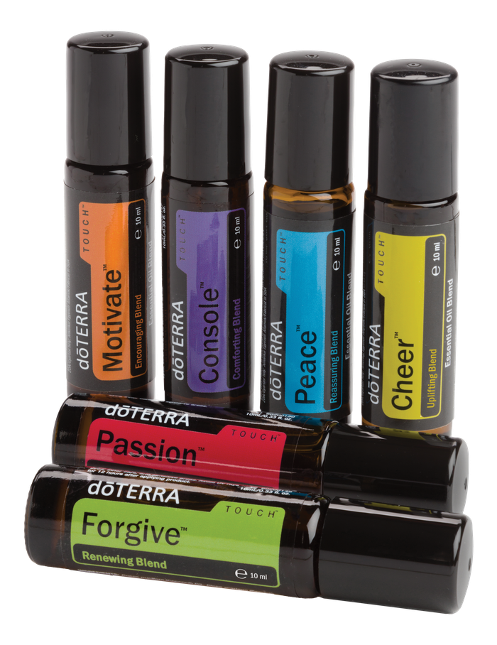 dōTERRA Essential Aromatic Touch Kit — seis roll-ons Touch sem fundo